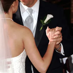 Bride and groom having a first dance